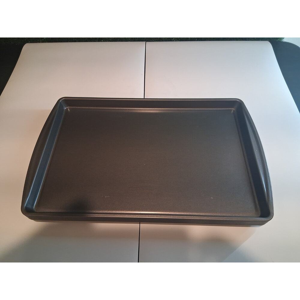 Lot of 6 Nonstick Baking Sheets Cookie Pans Gray Rectangular Trays Set - Picture 5 of 7